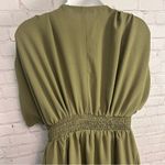 Grace Karin  olive green high waisted fit and flare ruffle dress size Small retro Photo 4