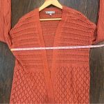 Marled Coral Open Knit Cardigan Orange Size M Photo 6
