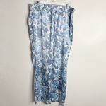 VERO MODA NWT Blue & White Floral Wide Leg Pants Elastic Waist Silky Feel XL Photo 1
