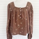 a.n.a Square Neck Long Sleeve Blouse Size Medium Photo 0