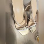 NWT THE DROP Women's Avery Square Toe Two Strap High Heeled Sandal Size 9 Gold Photo 6