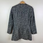 ZARA  Basic‎ Collection Textured Knit Tweed Blazer Jacket Medium Blue Office Chic Photo 4