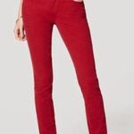 Loft  Women's Vibrant Red Modern Skinny Jeans Photo 0