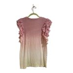 Young Fabulous and Broke YFB Pink Ombre Linen Ruffle Top Sz S Photo 9