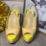 Christian Louboutin  Yellow and Cream High-Heels Photo 3