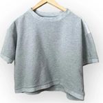 Under Armour Loose-Fit Cropped Short Sleeve Sweatshirt Top Gray Medium Photo 0