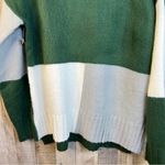 Large Unbranded Turtleneck Long Sleeve White Gray Dark Green Sweater Photo 3