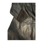 Vintage genuine leather small oversized Jacket with suede paisley‎ design Black Photo 4