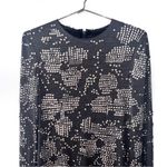 Lanvin 2004 Gray Wool Silver Studded Beaded Long Sleeve Dress 38 Size 6 Photo 4