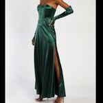 Lulus Emerald Green Strapless Maxi Dress with slit size Medium NWT Photo 1
