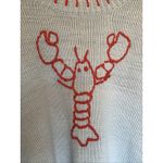 Bailey Rose Blue Knit Pullover Sweater Red Lobster Whipstitch Trim Womens Medium Photo 4