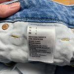 American Eagle Denim Shorts Womens‎ Size 4 Highest Rise Baggy Distressed Floral Blue Photo 4