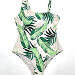 Old Navy  Tropical Leaf White One Piece Bathing Suit Swimwear Medium Photo 0