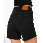 Denim Forum Aritzia black The Yoko Mid thigh short size 28 raw hem high rise Photo 1