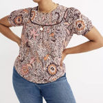 Madewell  Bali Blooms Yoked Puff Sleeve Top​​​​​​​​​​ Photo 0