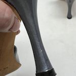 Manolo Blahnik Patent Leather Slingback Sandal Heels Gray Size 5.5 Photo 4