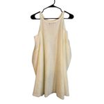 SheIn White Diamond Print Cold Shoulder Asymmetrical Hem Knit Sweater Women Sz M Photo 1