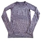 Lululemon  Swiftly Tech Long Sleeve Crew Size 4‎ Space Dye Heathered Purple Fog Photo 0