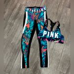PINK - Victoria's Secret PINK Victoria’s Secret Vibrant Tropical Print Leggings and sport bra 🤍 Photo 4