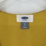 Old Navy  Pleated Mini Swing Sun Dress Mustard Yellow Floral Sleeveless Size S Photo 7