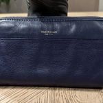 Isaac Mizrahi Women's Leather Wallet Navy Blue Zip Up Photo 0