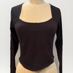 All In Motion  Black Long Sleeve Cropped Tight Fit Everyday Soft Shirt Size M Photo 0