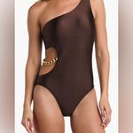L'Agence L’AGENCE Ava Cutout Chain One-Shoulder Underwire One Piece Swimsuit,Small, $275 Photo 1