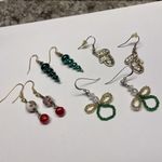 Lot Of 4 Costume Earrings Pierced Christmas Holiday Dangle Photo 1