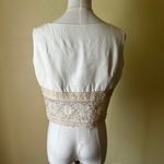 Vintage 1960s Polly Hornburg White Lace Trim Crop Top Vest Small Boho Tank Photo 3