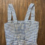 Reformation  Brigitte Linen Dress 6 EUC Blue White Gingham Cottagecore Smocked Photo 3