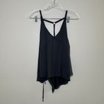 Free People Tank Top XS Gray Asymmetrical Hem Adjustable Strap Casual basic boho Photo 6