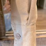 Faux Suede Button Down Front Shirt Blouse Lemon Grass Womens S Tan Lightweight Photo 12