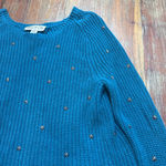 Wildfox Women's  Teal Star Studded Open Back Crew Neck Sweater XS Photo 3
