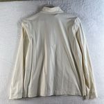 Chico's 1 US 8 M Zenergy Golf Top 1/4 Quarter Zip Ivory Gold Metallic Mock Neck Photo 7