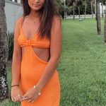 Amazon Neon Orange Cut Out Dress Photo 0