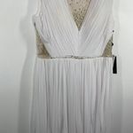 Adrianna Papell  Ivory White Beaded Embellished Maxi Gown Women's Size 10 NWT* Photo 4