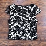 Alice + Olivia • Connie Embroidered Tulle Top black white floral lace mesh Photo 9