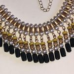 Ny Collection NY Brand Elegant Gold Tone Black and Yellow Beaded Boho Statement Necklace Photo 2