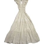 Jen's Pirate Booty NWT Purple Rain Maxi in Natural Ivory V-neck Tiered Dress M Photo 1