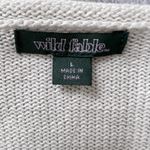 Wild Fable Large Star Knit Sweater Off White Blue Stitch Long Sleeve Loose Fit Photo 3