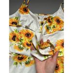 Source Unknown Women's Sunflower Print Spaghetti Strap Mini‎ Dress Size L Summer Casual Photo 3