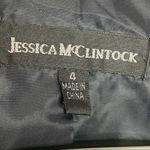 Jessica McClintock Vintage Black Pinstripe Tuxedo Blazer Jacket Size 4 Small Photo 5