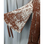 Hot As Hell HAH Phat City Crushed Velvet Bell Sleeve Mini Dress Tunic Pink Small Photo 8