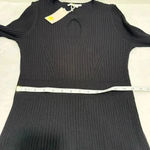 BODEN Ribbed Cut Out Dress UK 12R Black Keyhole Neck Long Sleeve Fitted NWT Size 12 Photo 9