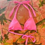 White Fox Boutique white fox hot bubblegum pink triangle bikini top Photo 3