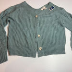 Jessica Simpson  Womens Medium Cardigan Sweater Knit‎ Button Front Blue Photo 0