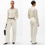 Rag and Bone  Featherweight Logan Mid-Rise Wide Leg Off White Jean Womens Size 28 Photo 1