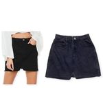 Missguided Denim Skirt Black Size 4 Mirco Mini Bratz High Waisted Shark Bite Photo 1