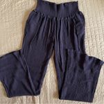 3 Dots Black Gauze Wide Leg Pants Photo 4