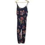 Love Ryan  Navy Blue Floral Jumpsuit Romper Spaghetti Straps Large Dark Flower Photo 2